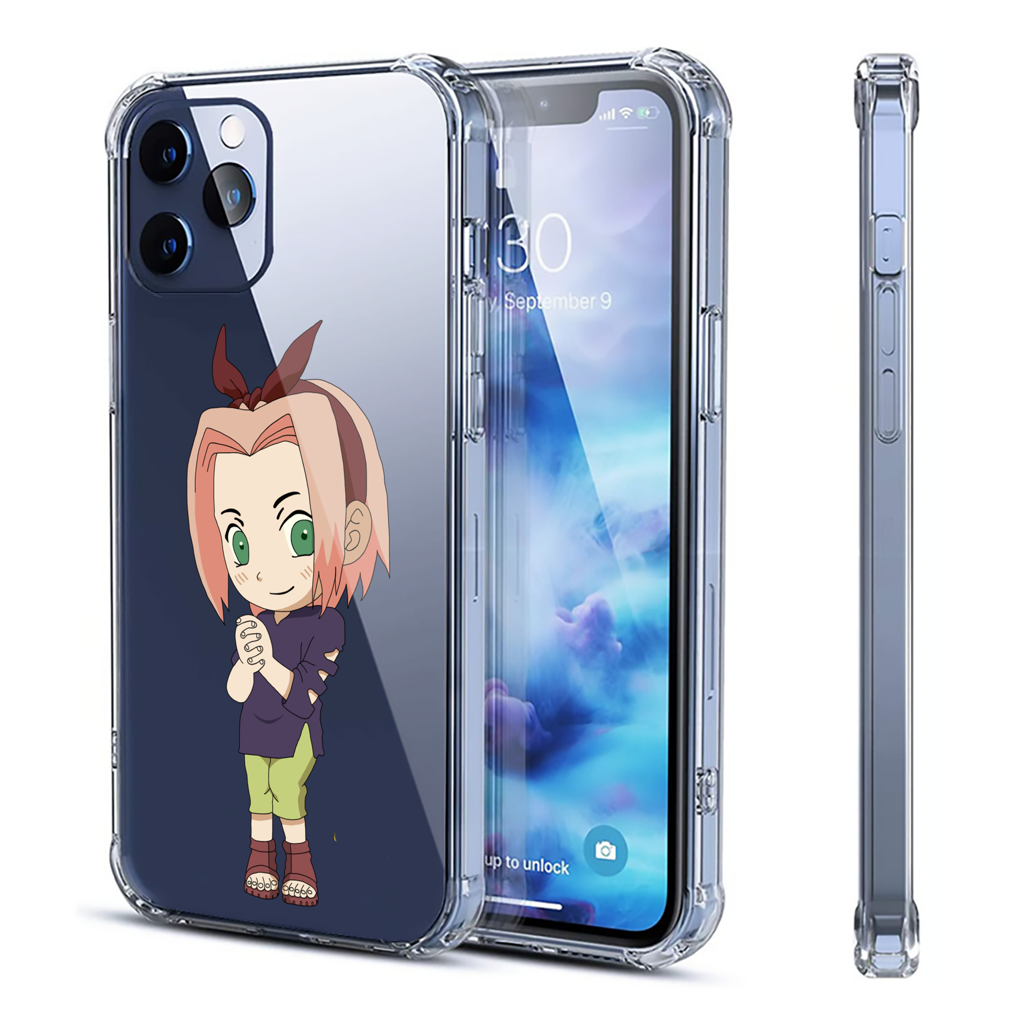 （画像用） NARUTO -ナルト- 春野サクラ Haruno Sakura 【iPhone 12シリーズ対応】透明スマホケース（クリアソフトケース）